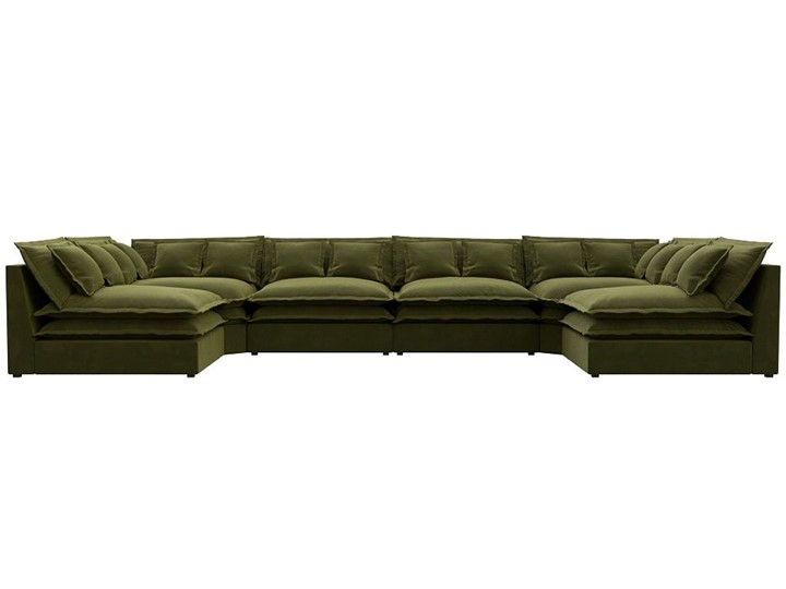 П-образный диван Лига-040, Зеленый (микровельвет) в Альметьевске - изображение 1