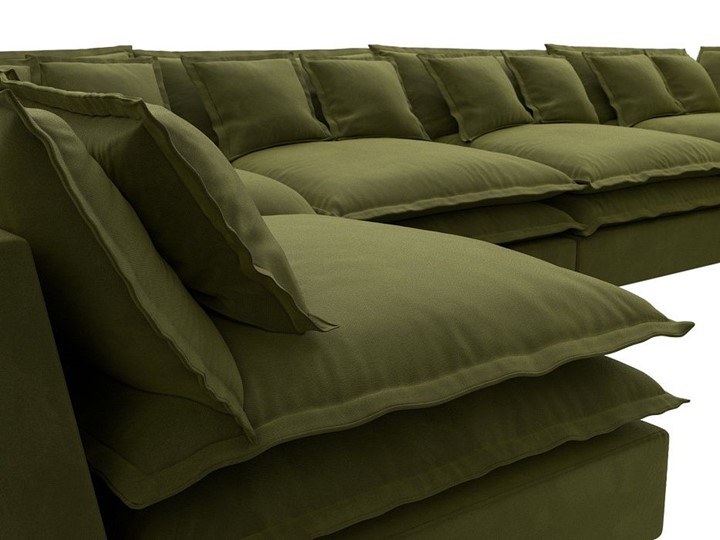 П-образный диван Лига-040, Зеленый (микровельвет) в Альметьевске - изображение 3