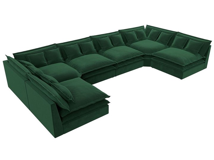 Большой П-образный диван Лига-040, Зеленый (велюр) в Альметьевске - изображение 4