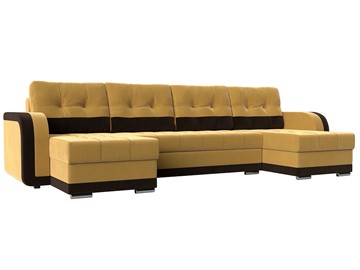 П-образный диван Марсель, Желтый\Коричневый (Микровельвет) в Альметьевске
