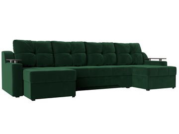 П-образный диван Сенатор, Зеленый (Велюр) боннель в Нижнекамске