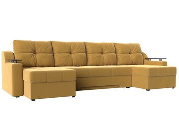 П-образный диван Сенатор, Желтый (Микровельвет) боннель в Набережных Челнах