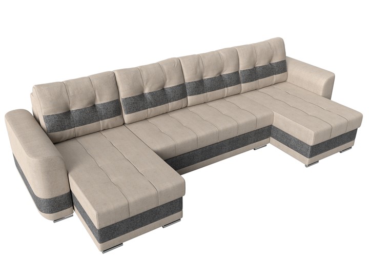 П-образный диван Честер, Бежевый/серый (рогожка) в Нижнекамске - изображение 4