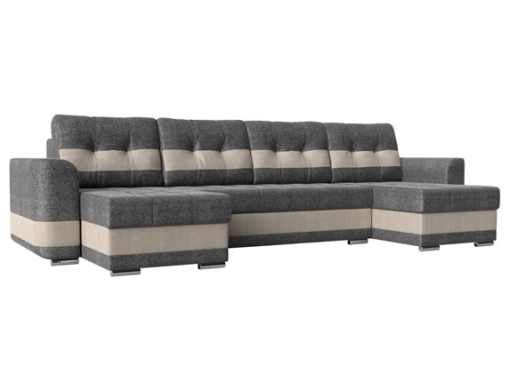 П-образный диван Честер, Серый/бежевый (рогожка) в Альметьевске - изображение