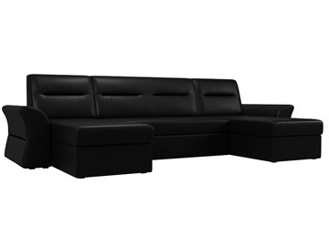 Большой П-образный диван Клайд, Черный (Экокожа) в Альметьевске