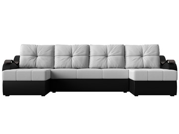 П-образный диван Меркурий П, Белый/черный (экокожа) в Нижнекамске - предосмотр 1