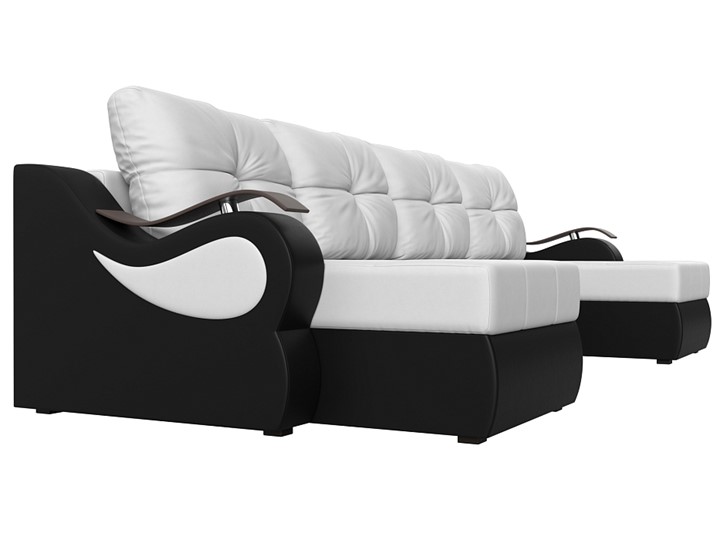 П-образный диван Меркурий П, Белый/черный (экокожа) в Нижнекамске - изображение 2