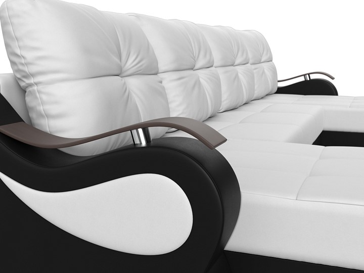 П-образный диван Меркурий П, Белый/черный (экокожа) в Нижнекамске - изображение 3