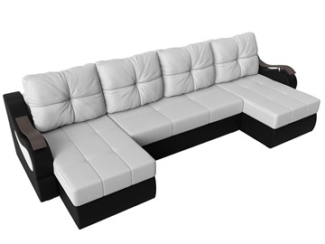 П-образный диван Меркурий П, Белый/черный (экокожа) в Нижнекамске - предосмотр 4