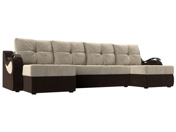П-образный диван Меркурий П, Бежевый/коричневый (вельвет) в Альметьевске
