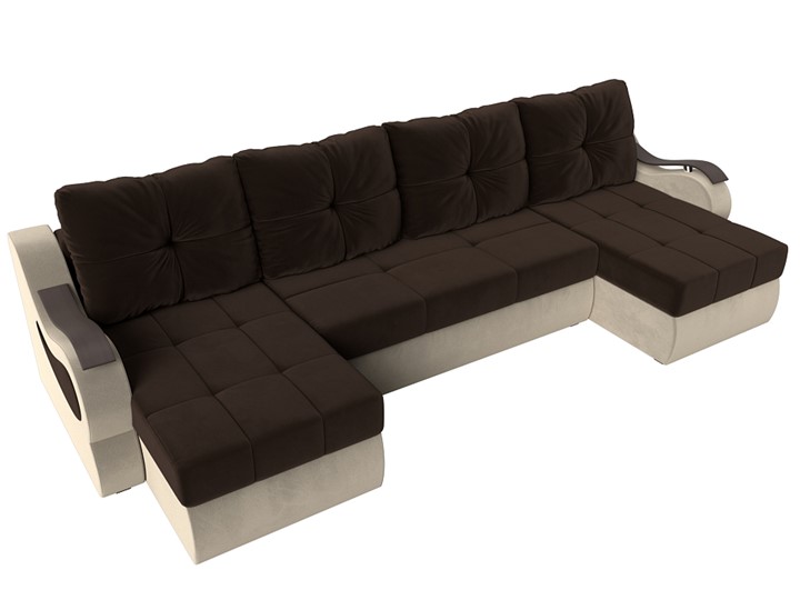 П-образный диван Меркурий П, Коричневый/бежевый (вельвет) в Альметьевске - изображение 4