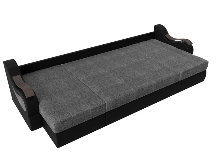 П-образный диван Меркурий П, Серый/черный (рогожка/экокожа) в Нижнекамске - изображение 5