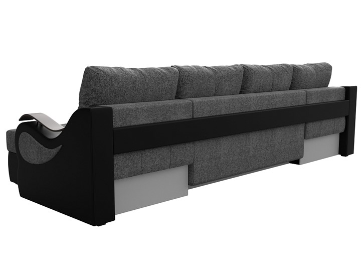 П-образный диван Меркурий П, Серый/черный (рогожка/экокожа) в Нижнекамске - изображение 7