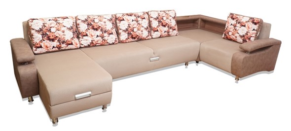 П-образный диван Престиж-15 люкс с полкой в Альметьевске - изображение