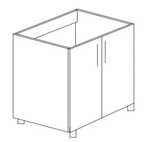 Напольный шкаф двухдверный под накладную мойку Некст МДФ  Б23 МДФ  премиум, глянец, металик в Нижнекамске