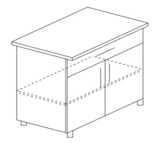 Кухонный шкаф двухдверный с ящиком и полкой Некст МДФ Б11 МДФ премиум, глянец, металик в Нижнекамске