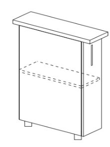 Кухонный шкаф однодверный с полкой Некст МДФ Б2 МДФ премиум, глянец, металик в Нижнекамске