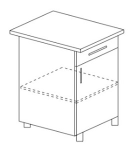 Кухонный шкаф однодверный с ящиком Некст МДФ Б8 МДФ матовый в Нижнекамске