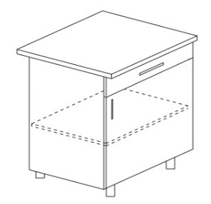 Кухонный шкаф однодверный с ящиком Некст МДФ Б9 МДФ премиум, глянец, металик без столешницы в Нижнекамске