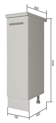 Тумба с дверцей Н 15, Бетон пайн/Белый в Нижнекамске - изображение