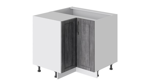 Кухонная тумба Прованс (Белый глянец/Санторини темный) угловая НУ90_72_2ДР(НУ) в Альметьевске - изображение