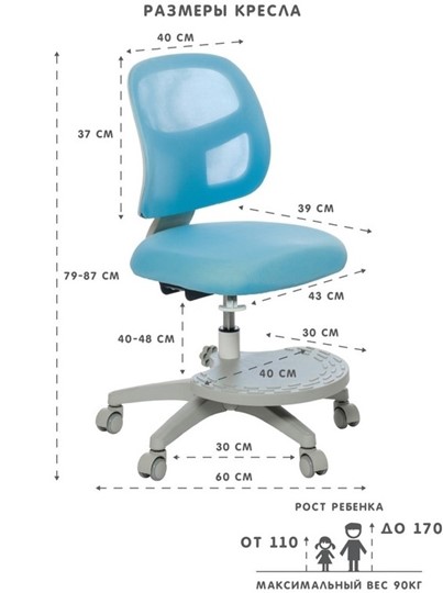 Растущее детское кресло Marte Blue в Нижнекамске - изображение 3