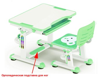 Растущая парта + стул Mealux BD-08 Teddy, green, зеленая в Альметьевске
