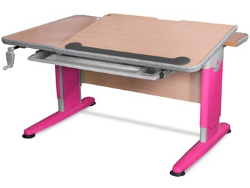 Растущий стол Mealux Detroit BD-320 NT/R-L клен/розовая в Нижнекамске - предосмотр