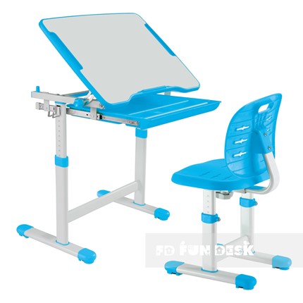 Парта растущая + стул Piccolino III Blue в Нижнекамске - изображение