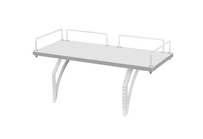 Растущий стол 1/75-40 (СУТ.25) + Polka_z 1/600 + Polka_zz 1/600 белый/бежевый/серый в Нижнекамске - изображение 1