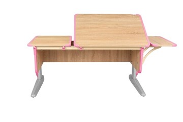 Детский стол-трансформер 4/75-40 (СУТ.42)  + Polka_b 4/550 Дуб сонома/серый/розовый в Альметьевске