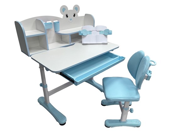 Парта растущая + стул Carezza Blue FUNDESK в Альметьевске - изображение