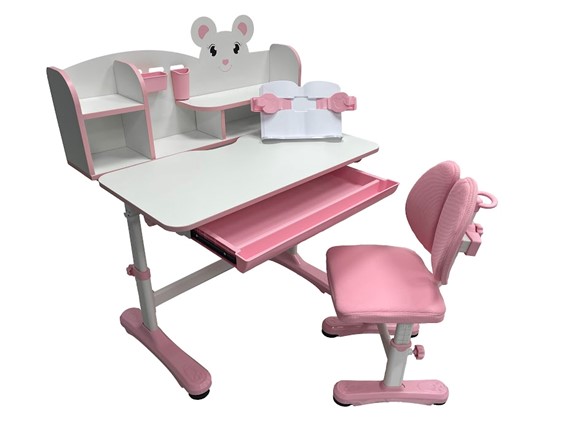 Парта растущая + стул Carezza Pink FUNDESK в Альметьевске - изображение