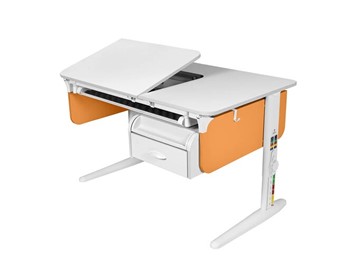 Детский стол-трансформер L/70-45 (СУТ.62)  + Tumba 8 белый-оранжевый/белый/белый с лотком в Нижнекамске