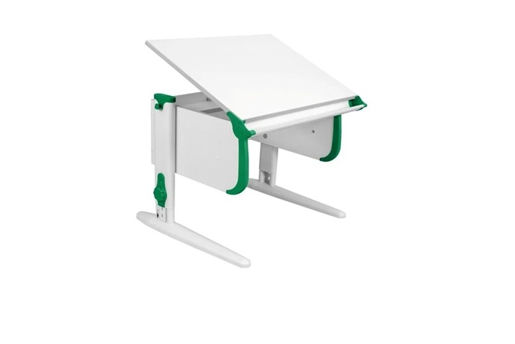 Растущий стол 1/75 (СУТ.24) белый/белый/Зеленый в Альметьевске - изображение 1