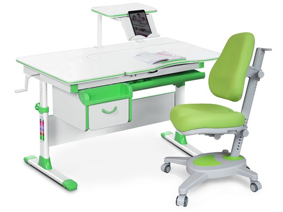 Комплект растущая парта Mealux EVO-40 Z и кресло Onyx Y-110 KZ зеленый в Альметьевске - изображение