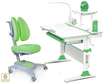 Растущая парта + стул Комплект Mealux EVO Evo-30 Z (арт. Evo-30 Z + Y-115 KZ), серый, зеленый в Альметьевске