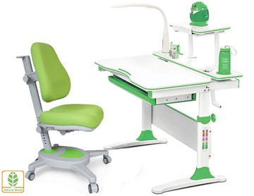 Растущая парта + стул Комплект Mealux EVO Evo-30 Z (арт. Evo-30 Z + Y-110 KZ), серый, зеленый в Альметьевске