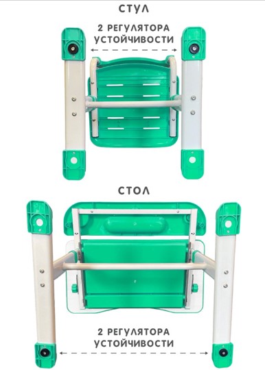 Растущие парта + стул SET HOLTO-17А, зеленый в Нижнекамске - изображение 12
