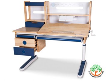 Детский стол-трансформер Mealux Oxford Wood Max, Белый/Синий в Нижнекамске - предосмотр