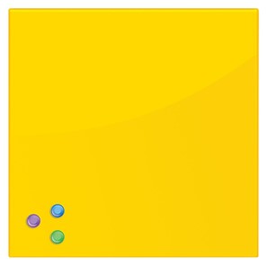 Доска магнитно-маркерная стеклянная BRAUBERG 45х45 см, желтая в Нижнекамске - предосмотр
