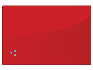Магнитно-маркерная стеклянная доска BRAUBERG 60х90 см, красная в Набережных Челнах
