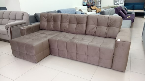 Угловой диван с оттоманкой Реал ДУ Graund 03 велюр в Нижнекамске - изображение