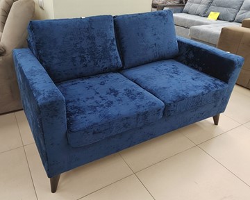 Прямой диван Рим МД Краш 15 темно синий в Набережных Челнах